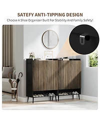 gaomon Large -Door Shoe Cabinet with Adjustable Shelves