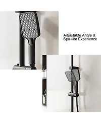 Lalahoo 3-Spray Rain Shower Faucet 2.5 Gpm with Handheld Shower Combo Kit, 11.81 in. Rain Shower Head