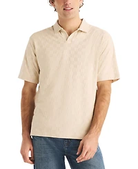 Nautica Men's Short-Sleeve Checker Jacquard Polo Shirt