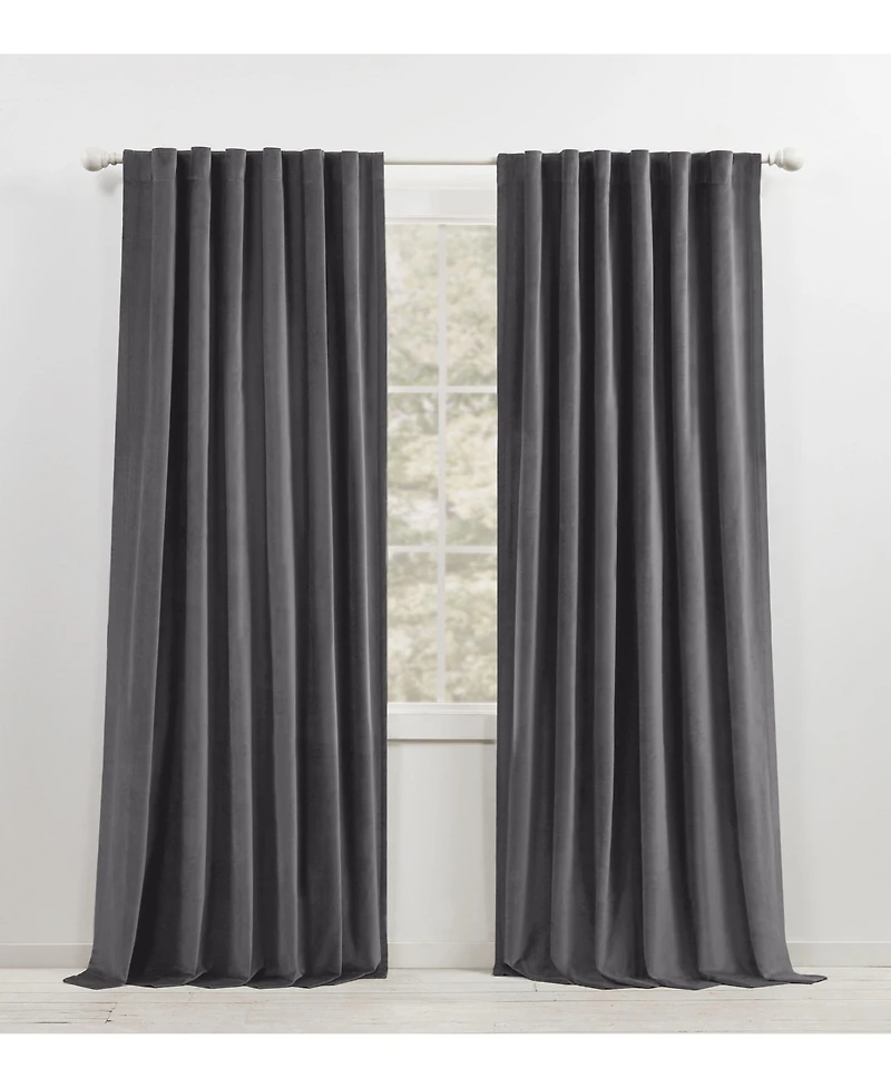 Lauren Ralph Lauren Velvety Room Darkening Back Tab Rod Pocket Curtain Panel
