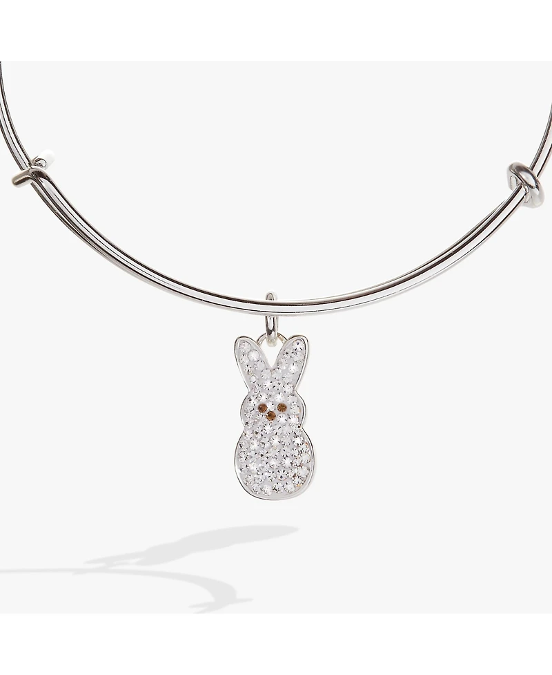 Alex and Ani Peeps Pave Crystal Bunny Charm Bangle Bracelet
