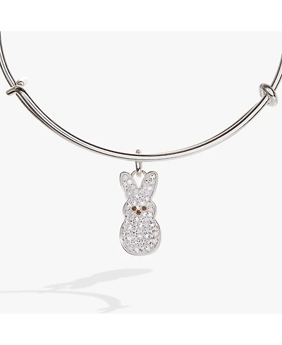 Alex and Ani Peeps Pave Crystal Bunny Charm Bangle Bracelet