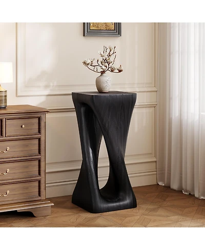 Streamdale Furniture Outdoor Twist Shape Accent Table, Lightweight Concrete