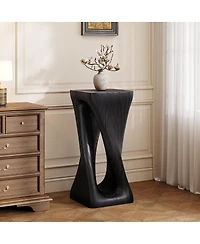 Streamdale Furniture Outdoor Twist Shape Accent Table, Lightweight Concrete