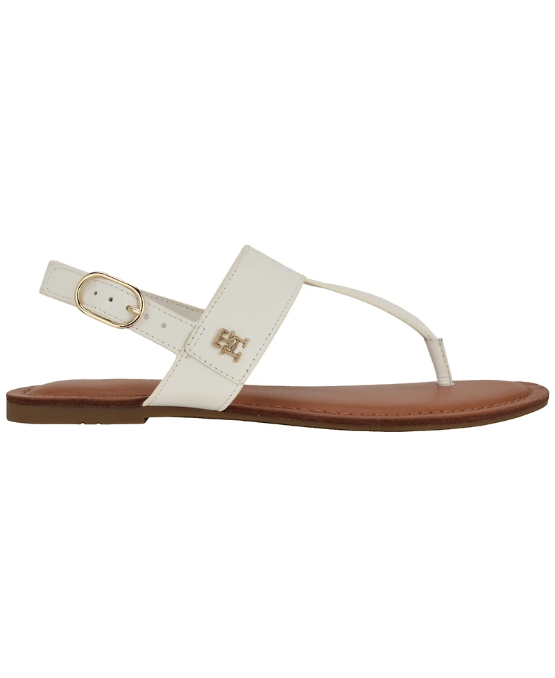 Tommy Hilfiger Women's Lenian T-Strap Flat Slingback Sandals