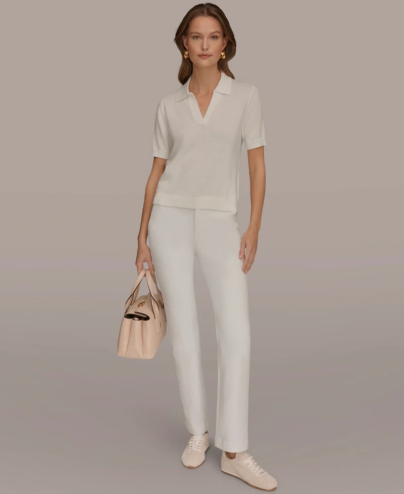 Donna Karan Weekend Women's Elbow-Sleeve Polo Sweater