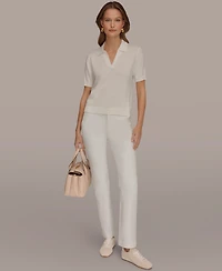 Donna Karan Weekend Women's Elbow-Sleeve Polo Sweater