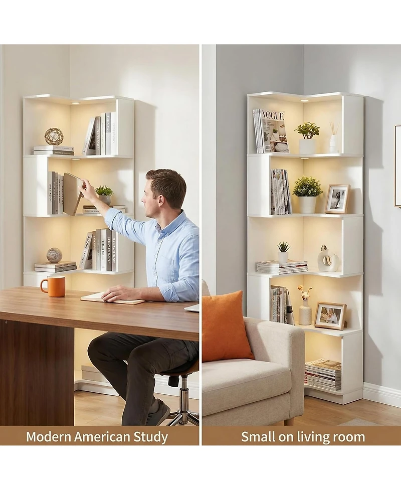 Rainsken 5 Tier Corner Bookshelf