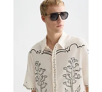 Scotch & Soda Men's Embroidered Seersucker Relaxed-Fit Short-Sleeve Shirt