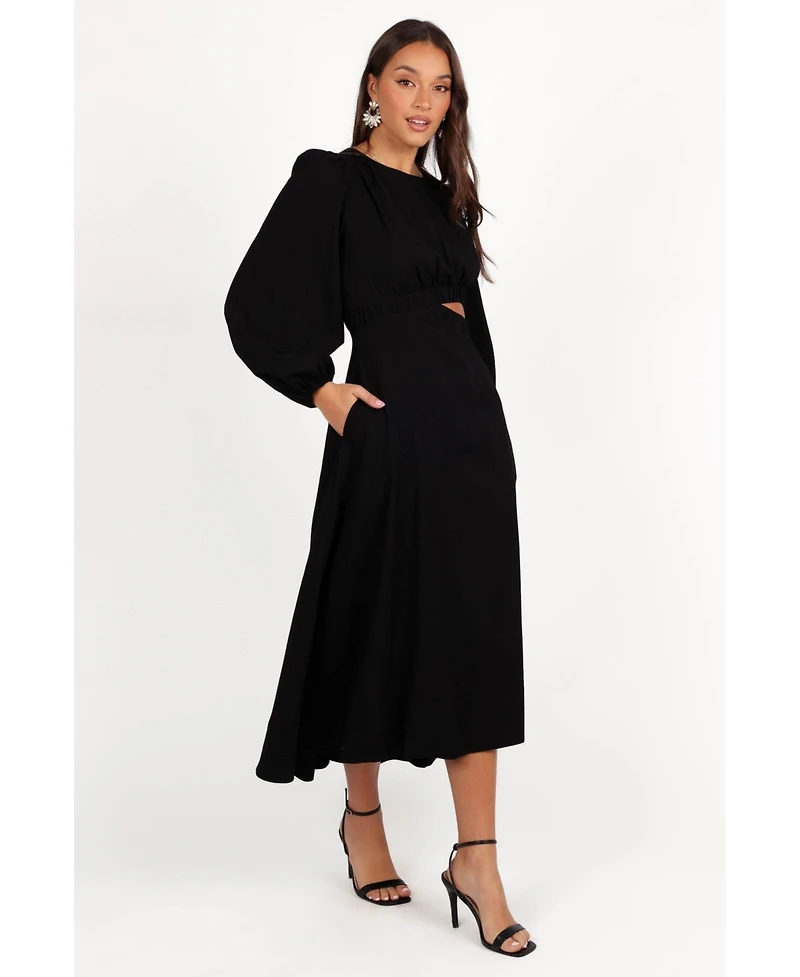 Petal and Pup Women's Ginnee Puff Sleeve Cutout Midi Dress