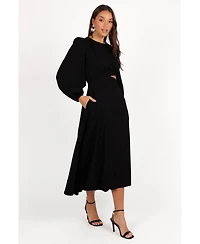 Petal and Pup Women's Ginnee Puff Sleeve Cutout Midi Dress