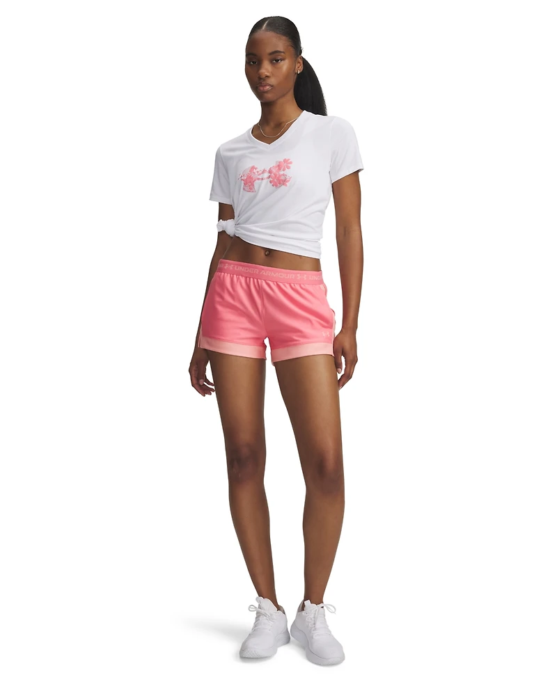 Under Armour Women's Tech Play Up Color-Block Training Shorts