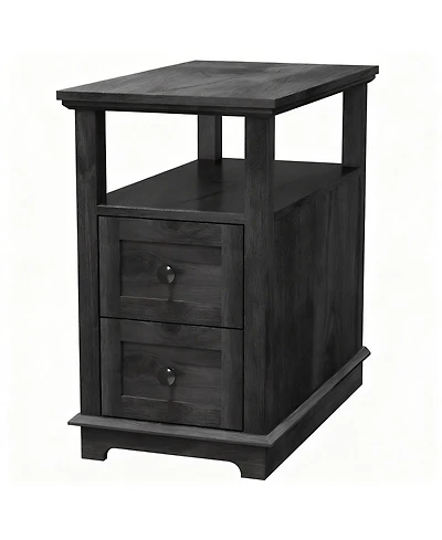 Yigii Drawer End Table with Charging Station for Living Room and Bedroom