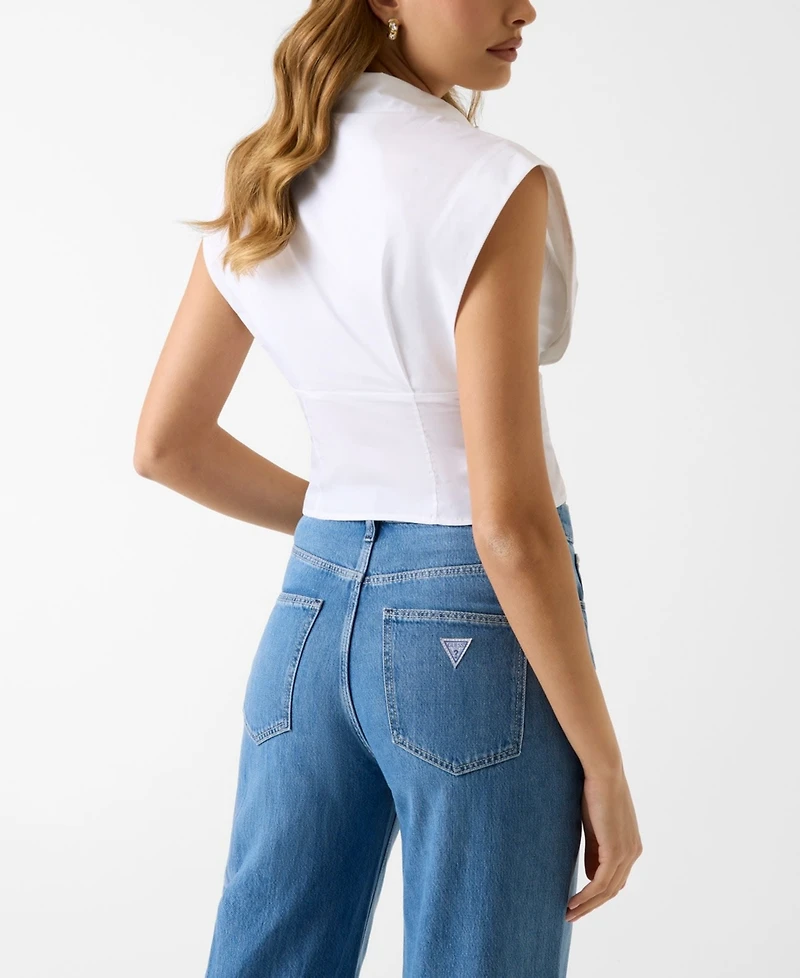 Guess Women's Cherry Collared Sleeveless Top