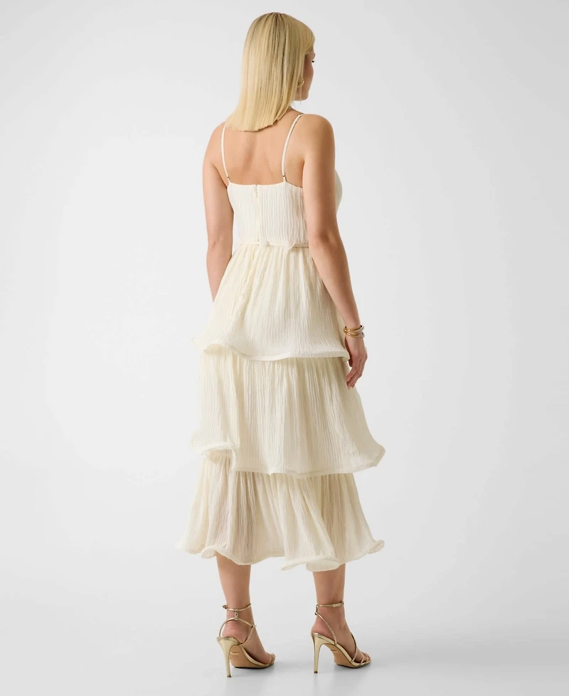 Guess Women's Alessia Square Neck Tiered Dress