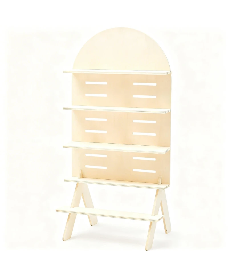 Yigii Adjustable 5-Tier Walnut Display Stand