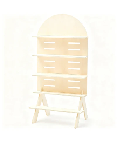 Yigii Adjustable 5-Tier Walnut Display Stand