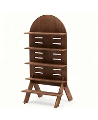 Yigii Adjustable 5-Tier Walnut Display Stand