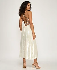 Seni & Cade Juniors' Square Neck Strappy Midi Dress