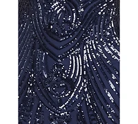 B Darlin Juniors' Sequin Scoop Neck Gown