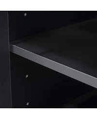 Streamdale Furniture 128.2" W Entertainment Center with Bookshelves & Glass Cabinets