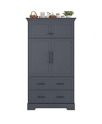 Streamdale Furniture Farmhouse 40"x18"x72.6" Kitchen Pantry, 4 Doors