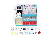 Slickblue Kids Wooden Medical Center Doctor Playset with Exam Area