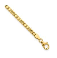 Curata Jewelry Solid 18k Yellow Gold Italian 7.25 Inch 3.4mm Curb Link Bracelet Link Bracelet