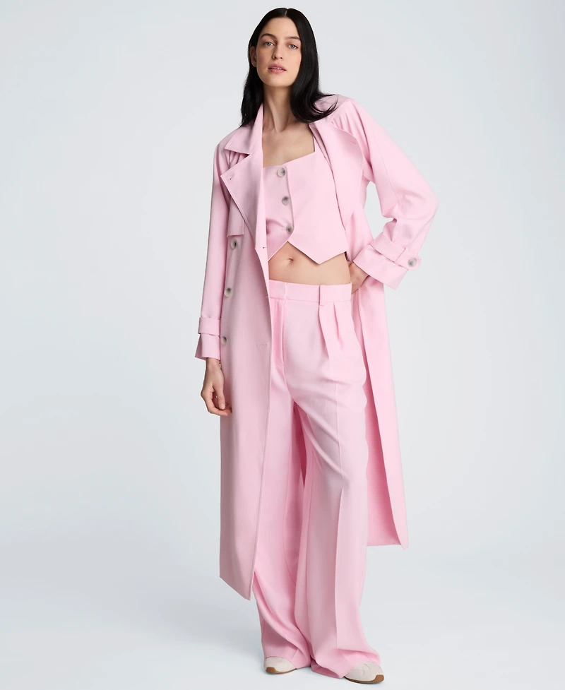 Kenneth Cole Women's Long-Sleeve Notch Collar Trench Coat