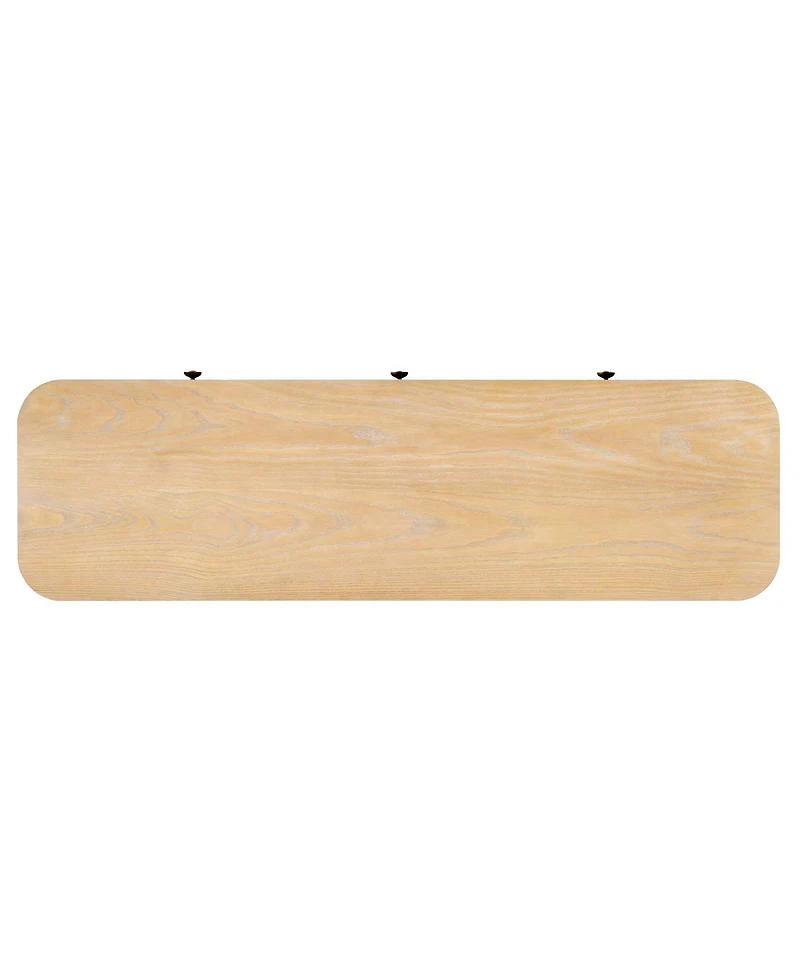 Streamdale Rustic Console Table with Curved Corners, 3 Drawers, Sturdy Sofa Table