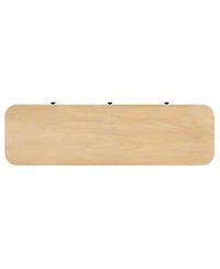 Streamdale Rustic Console Table with Curved Corners, 3 Drawers, Sturdy Sofa Table