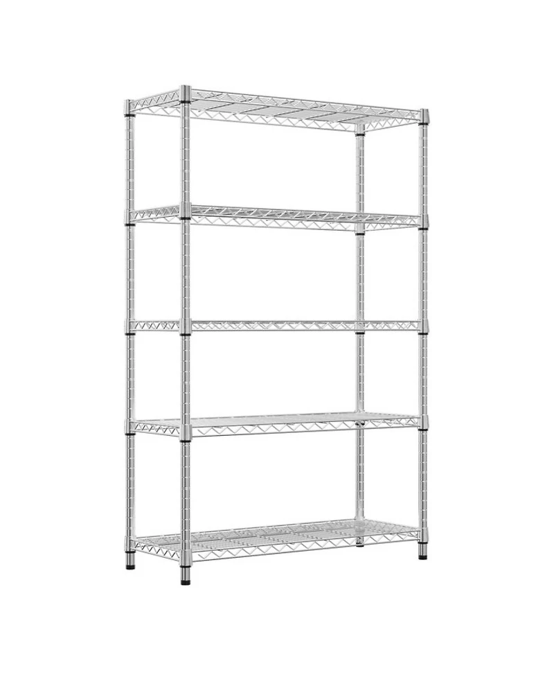 Rainsken 5-Tier Utility Shelving Unit, Steel Storage Organizer Wire Rack for Garage, Home