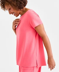 Style & Co Petite Short-Sleeve Boat Neck Top, Macy's Exclusive