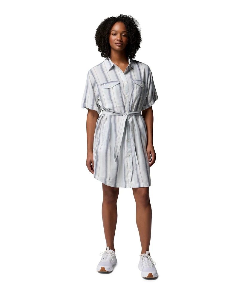 Columbia Women's Striped Short-Sleeve Shirt Dress