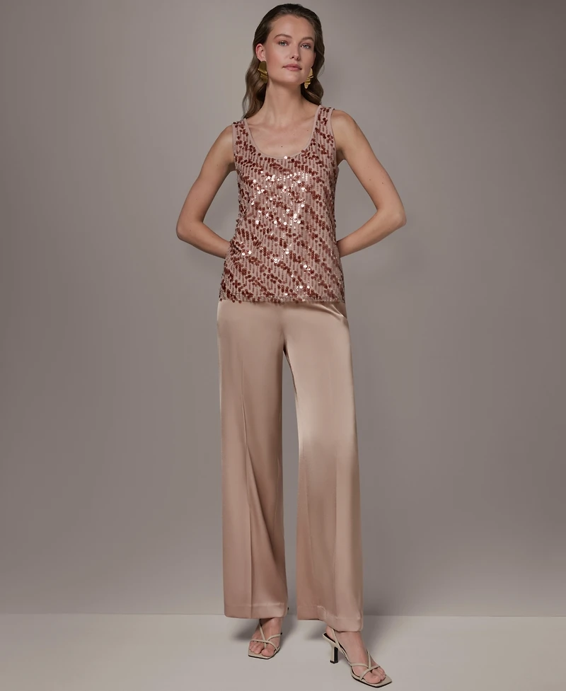 Donna Karan New York Women's Scoop Neck Mesh Cami Top