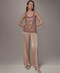 Donna Karan New York Women's Scoop Neck Mesh Cami Top