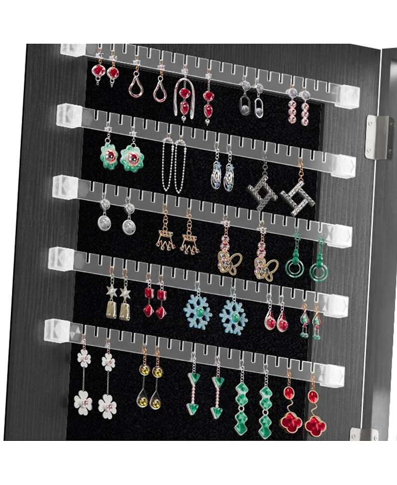 Streamdale Furniture 360degree(s) Swivel Jewelry Cabinet with Full Length Mirror