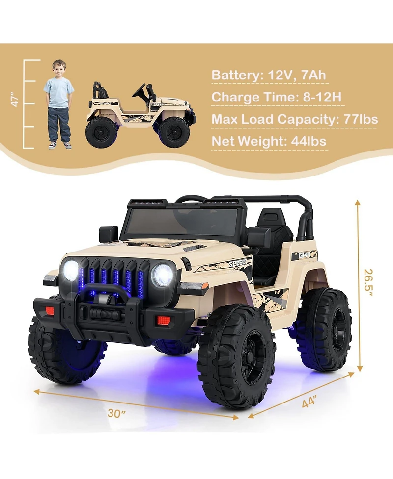 Mecale 12V Kids Ride-on Jeep Car with 2.4 G Remote Control