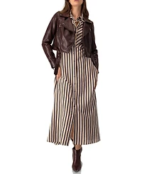 Ivonne Women's Long Striped Shirt Dress