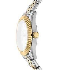 Dkny Women's Green Dial Fluted Bezel Two-Tone Gold Stainless Steel Bracelet Watch, 30mm