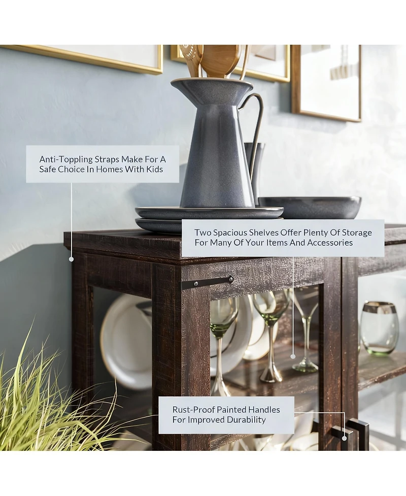 Yigii Elegant Multi Use Cabinet with Glass Doors for Home Decor