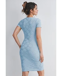 Hello Miz Maternity Floral Bodycon Short Sleeve Dress