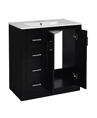 Sillysis 30" Modern Freestanding Bathroom Vanity with Ceramic Sink-Sillysis