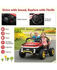 Mecale 24V Ride on Toy for Kids 2 Seater Ride on Truck Car with Horn Music Story