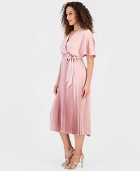Sandra Darren Women's Pleated Flutter-Sleeve Dress