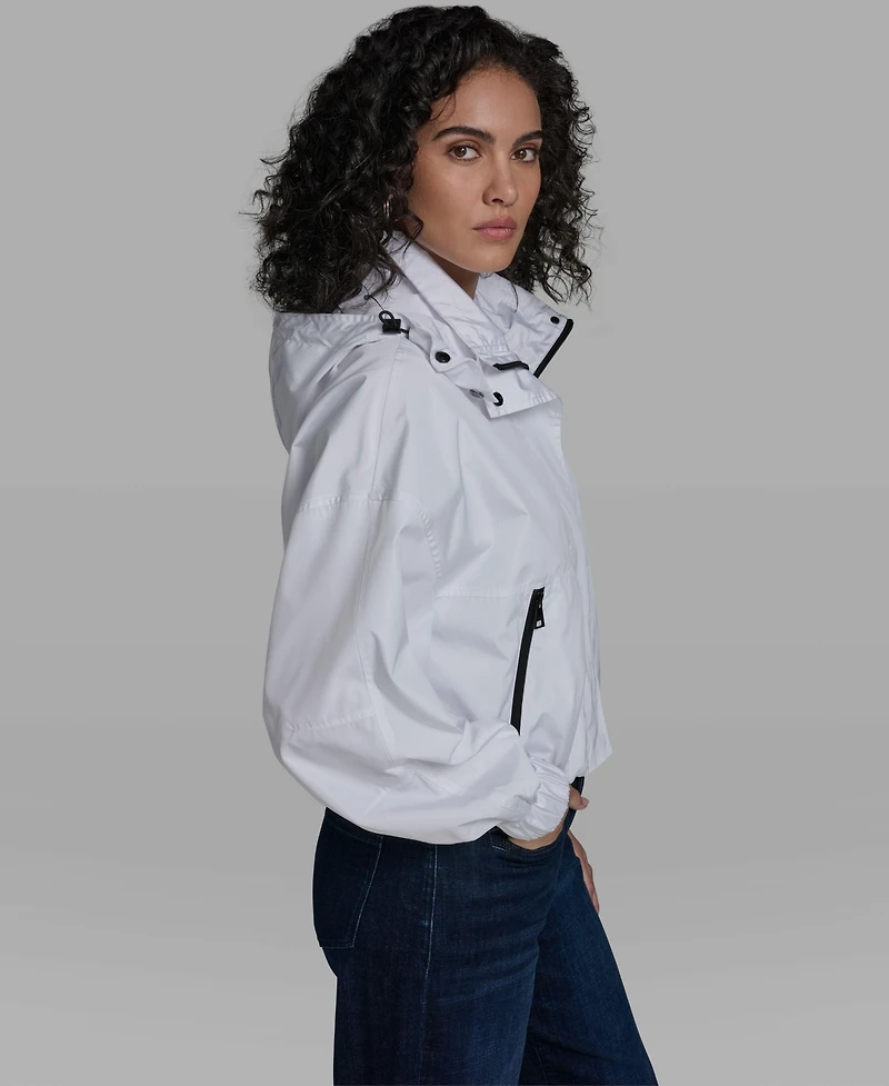 Karl Lagerfeld Paris Women's Cropped Anorak Jacket with Hood