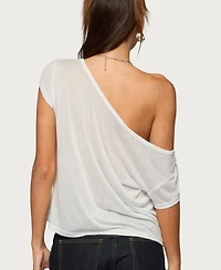 Edikted Women's Amora Off Shoulder Sheer Top