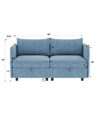Streamdale Furniture Love Seat Couches, 2 Seater Loveseat Mid Century Modern Sofa Couch With Storage