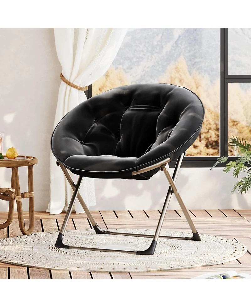 gaomon Comfy Oversized Saucer Chair – Soft Plush Fabric Reading Lounger for Adults