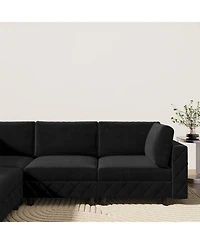 gaomon Modular Sectional Sofa, 4 Seat High Density Sponges Cloud Couch L Shaped Sofa, Velvet Couch with Upholstered for Living Room
